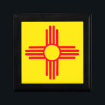 New Mexico Flag Gift Box<br><div class="desc">This stylish gift box features the iconic New Mexico state flag, a powerful symbol of the state's unique cultural heritage. The design showcases the sacred red Zia sun symbol on a field of gold, representing the four elements of the Zia people's belief system—the four directions, four seasons, four times of...</div>