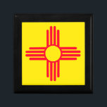 New Mexico Flag Gift Box<br><div class="desc">This stylish gift box features the iconic New Mexico state flag, a powerful symbol of the state's unique cultural heritage. The design showcases the sacred red Zia sun symbol on a field of gold, representing the four elements of the Zia people's belief system—the four directions, four seasons, four times of...</div>