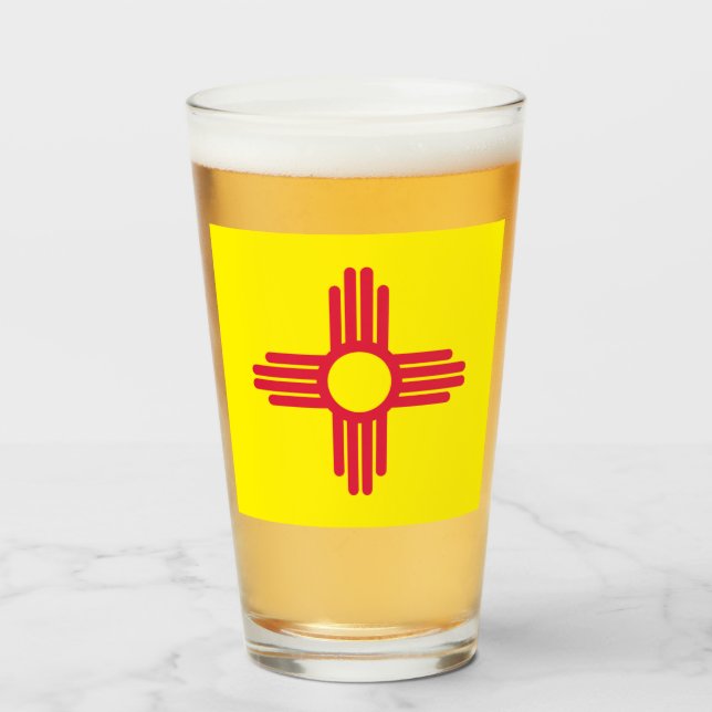 New Mexico flag  Glass (Front Filled)