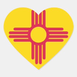 New Mexico Flag Heart Sticker