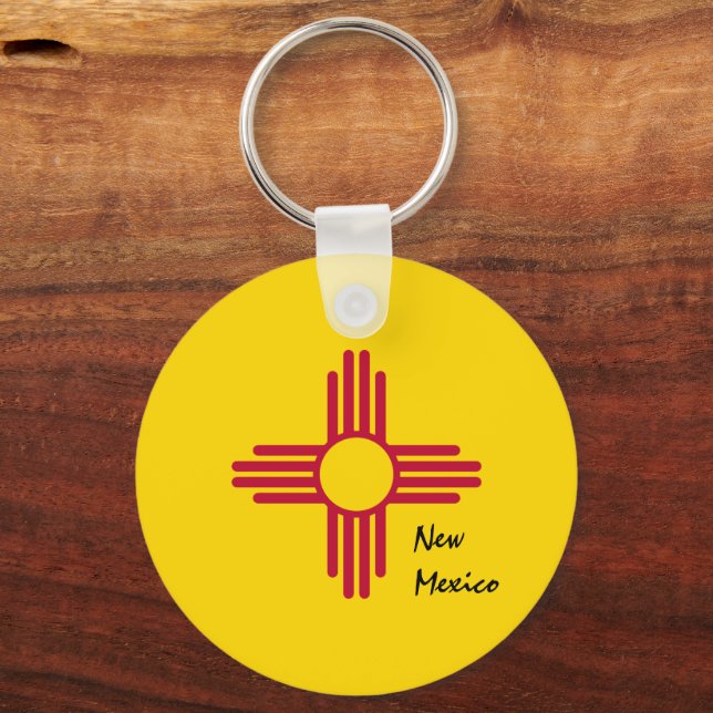 New Mexico Flag & New Mexico patriots /sports Keychain (Front)