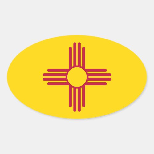 New Mexico Flag Oval Sticker