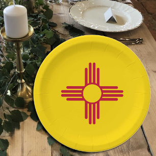 New Mexico Flag plates, party, sports, New Mexico Paper Plates