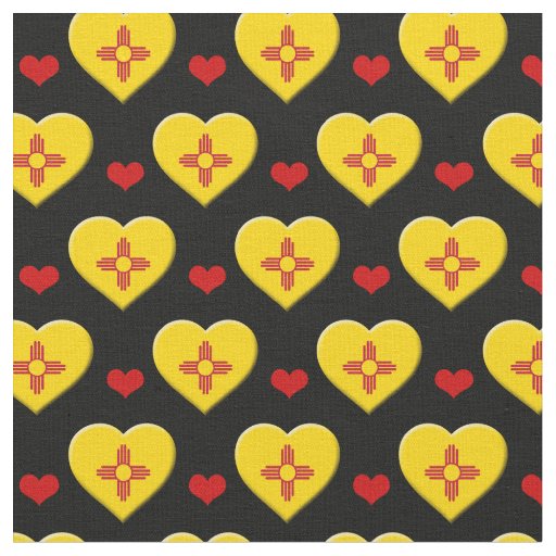 New Mexico Flag & Red Heart fashion Fabric / USA