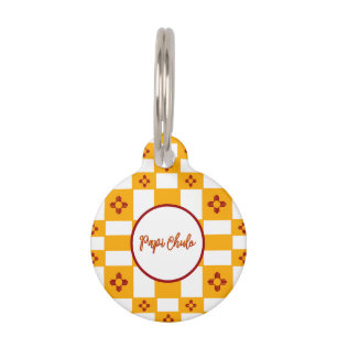 New Mexico Flag Red Zia Yellow Pet ID Tag