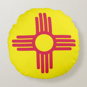 New Mexico flag Round Pillow