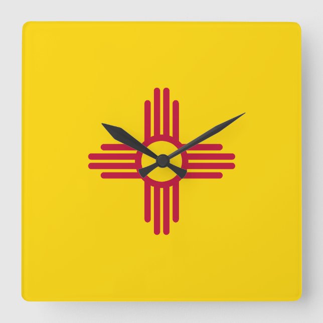 New Mexico Flag Square Wall Clock (Front)