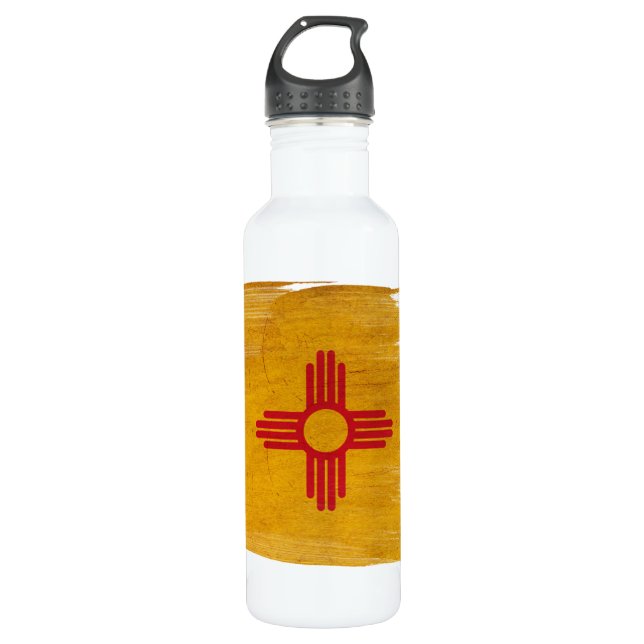 New Mexico Flag Stainless Steel Water Bottle (Front)