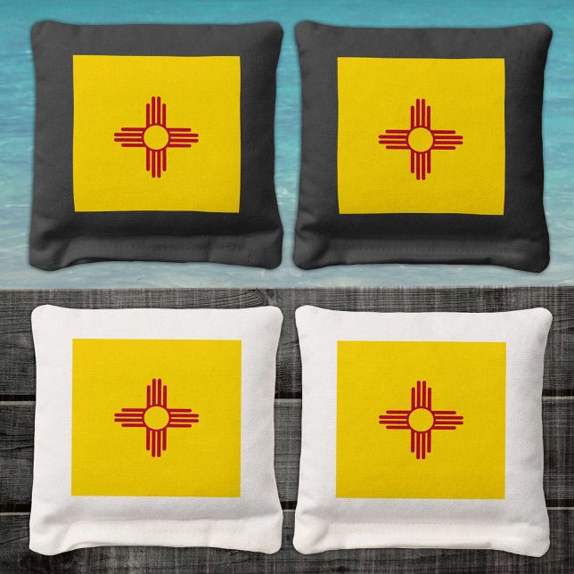 New Mexico Flag Tailgate, patriotic USA Cornhole Bags (Creator Uploaded)