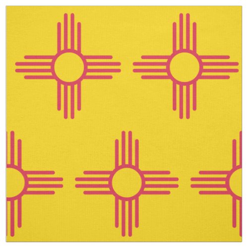 New Mexico Flag Zia Sun Pattern Fabric
