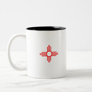 New mexico Flag Zia Sun Symbol Two-Tone Coffee Mug