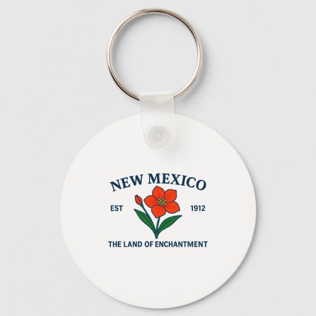 New Mexico Flower Premium Tri-blend  Keychain (Front)