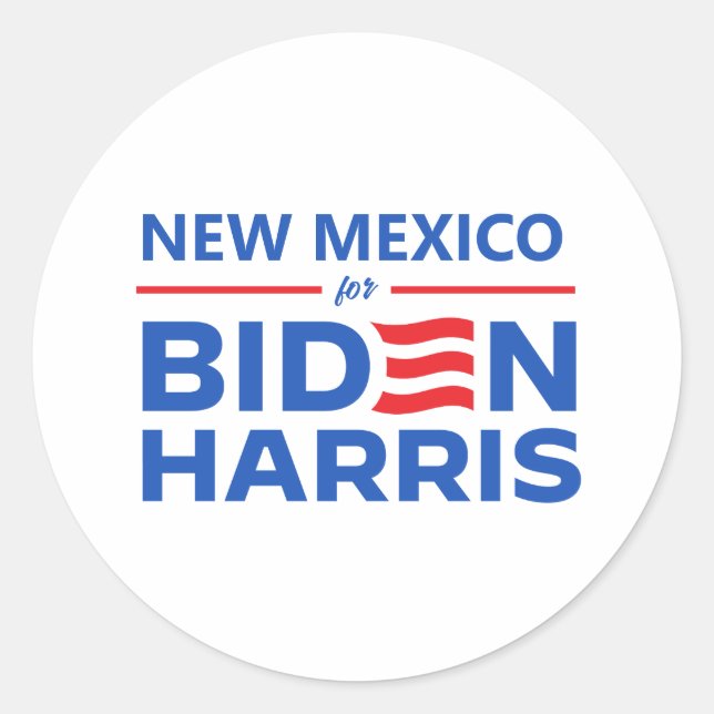 New Mexico for Biden Harris Classic Round Sticker (Front)