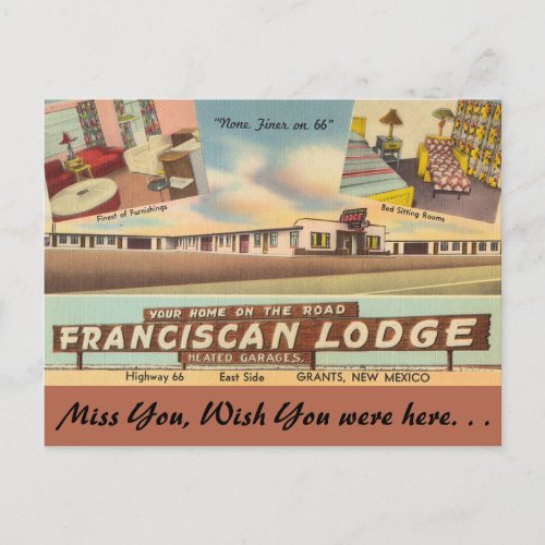 New Mexico Franciscan Lodge Grants Postcard