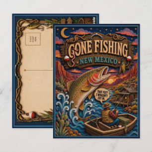 New Mexico Gone Fishing Rio Grande Cutthroat Trout Postcard