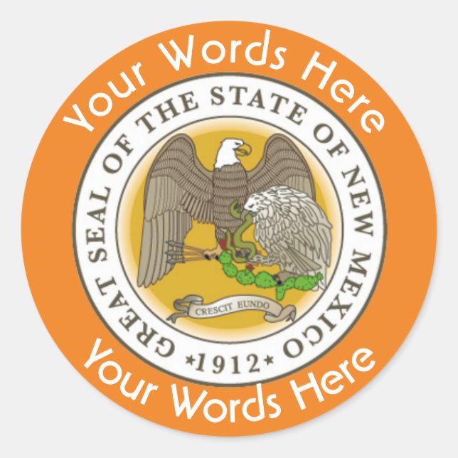 New Mexico Great Seal Custom Sticker (Front)