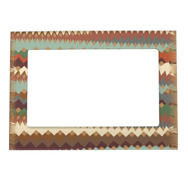 New Mexico Green and Brown ZigZag Camouflage Magnetic Frame (Front)