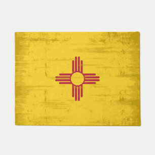 New Mexico grunge Flag. Flag of New Mexico with Doormat