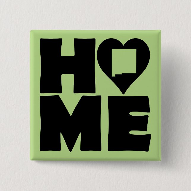 New Mexico Home Heart State Button Badge Pin (Front)