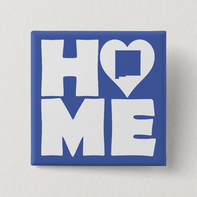 New Mexico Home Heart State Button Badge Pin (Front)