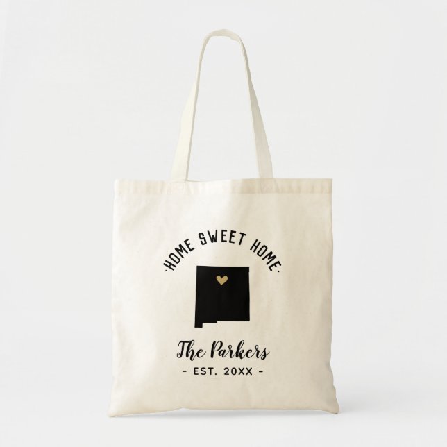 New Mexico Home Sweet Home Family Monogram Tote Bag (Front)