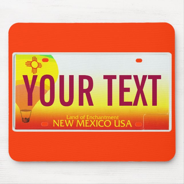 New Mexico hot air balloon license plate mouse pad (Front)