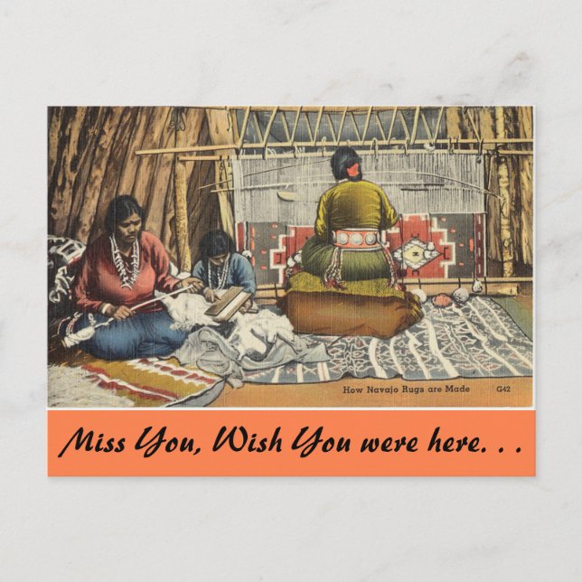 New Mexico, How Rugs are made. Postcard (Front)