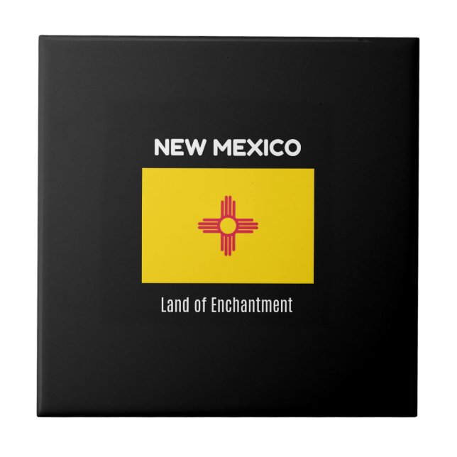 New Mexico, Land of Enchantment Ceramic Tile (Front)