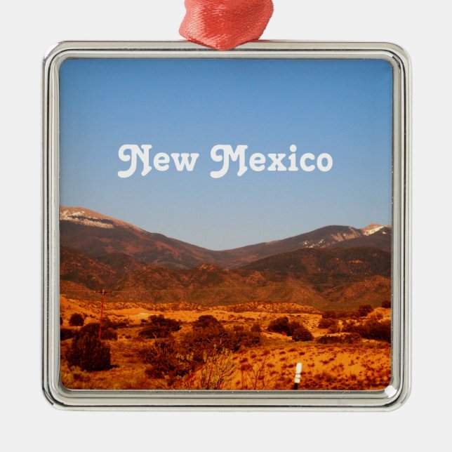 New Mexico Landscape Metal Ornament (Front)