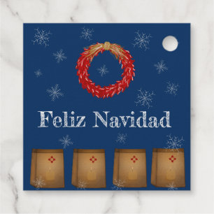 New Mexico Luminarias Farolitos Zia Red Chile Foil Favor Tags