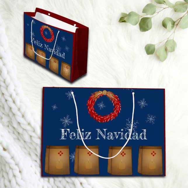 New Mexico Luminarias Farolitos Zia Red Chile  Large Gift Bag (Creator Uploaded)