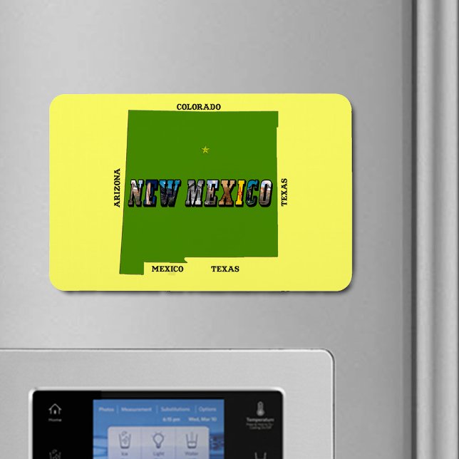 New Mexico Map Outline Photo Text Flexible Magnet (New Mexico Map Outline Photo Text Flexible Magnet)