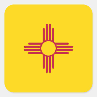 New Mexico/Mexican State Flag (Zia), United States Square Sticker