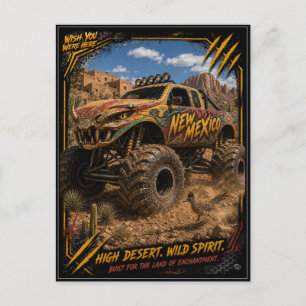 New Mexico Monster Truck Off Road Art Postcard