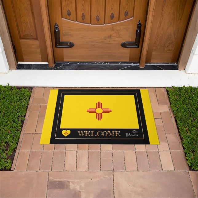 New Mexico & New Mexico Flag house mat /sports USA (Outdoor)