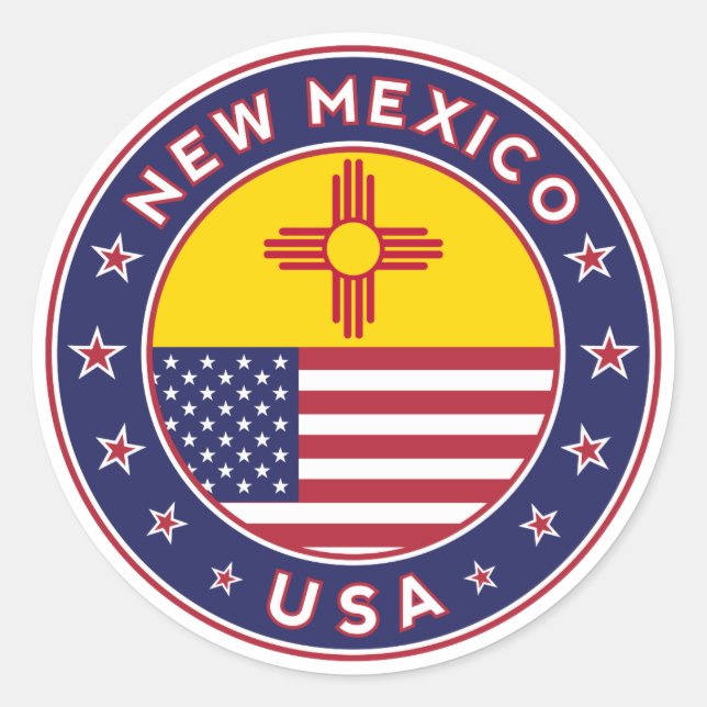 New Mexico, New Mexico sticker, phone case Classic Round Sticker (Front)
