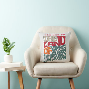 New Mexico Nickname Word Art Throw Pillow