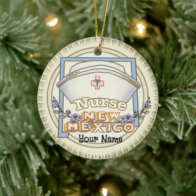 New Mexico Nurse Ceramic Ornament (Tree)