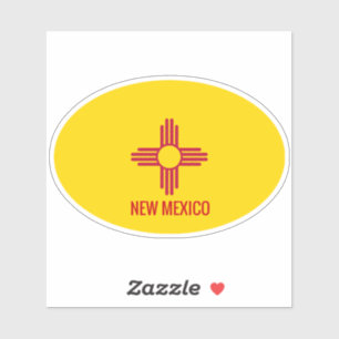 New Mexico Oval Flag Sticker