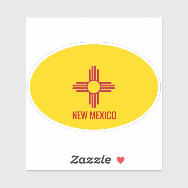 New Mexico Oval Flag Sticker (Sheet)
