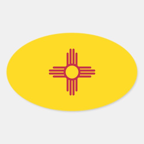 New Mexico Oval Flag Sticker