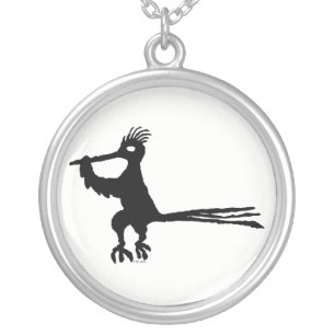 New Mexico Petroglyph Road Runner Silver Plated Necklace