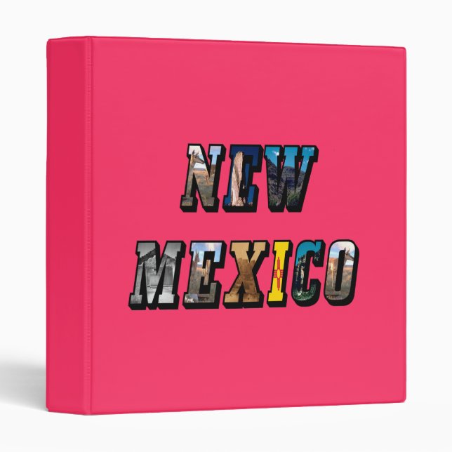 New Mexico Picture Text 3 Ring Binder (Front/Spine)