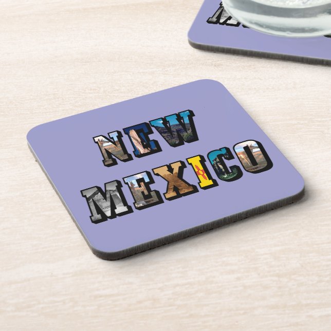 New Mexico Picture Text Drink Coaster (Left Side)