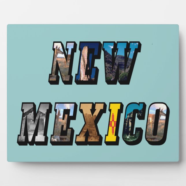 New Mexico Picture Text Plaque (Front)