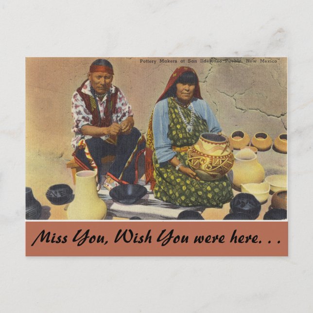 New Mexico, Pottery Makers, San Ildefonso Pueblo Postcard (Front)