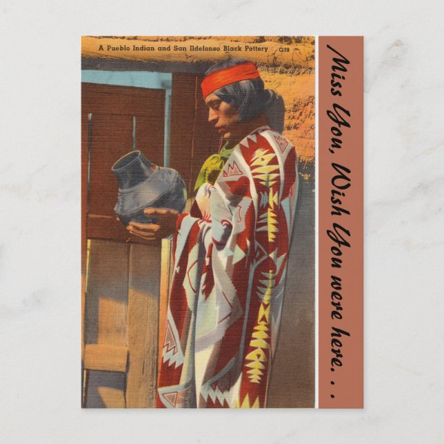 New Mexico, Pueblo Indian, San Ildefonso Pueblo Postcard (Front)