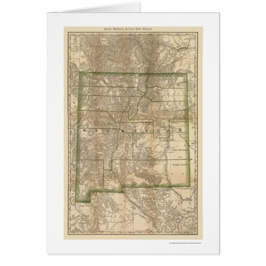 New Mexico Railroad Map 1879 Cards (Front)