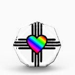 New Mexico Rainbow Heart Zia Symbol Award<br><div class="desc">This is the New Mexico State Zia symbol with a heart in the center instead of a circle. The heart is filled will with all the colors of the rainbow each color is very bright and fades into the next.</div>