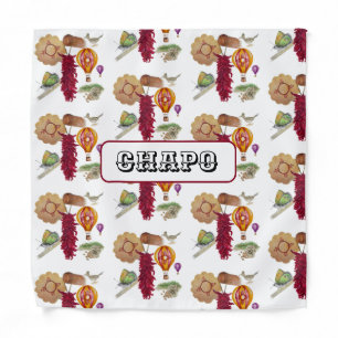 New Mexico Red Chile Pinõn Zia Hot Air Balloon Bandana